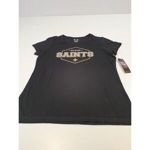 New Orleans Saints Shirt Womens XL Black NFL Football Sleepwear Tee T-Shirt